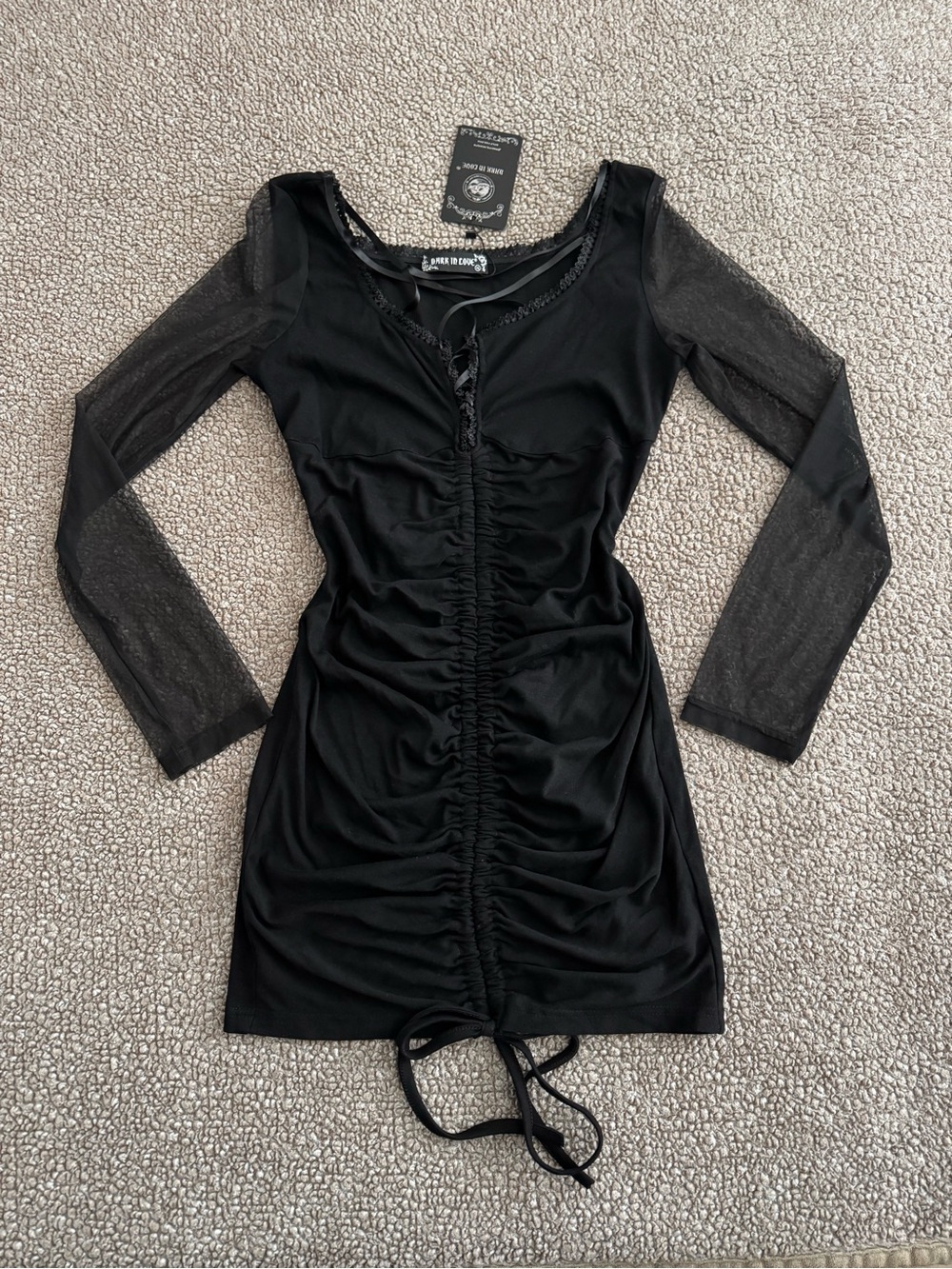 ✨SOLD✨Dolls Kill X DARK IN LOVE Ruched Front Bodycon Mini Dress